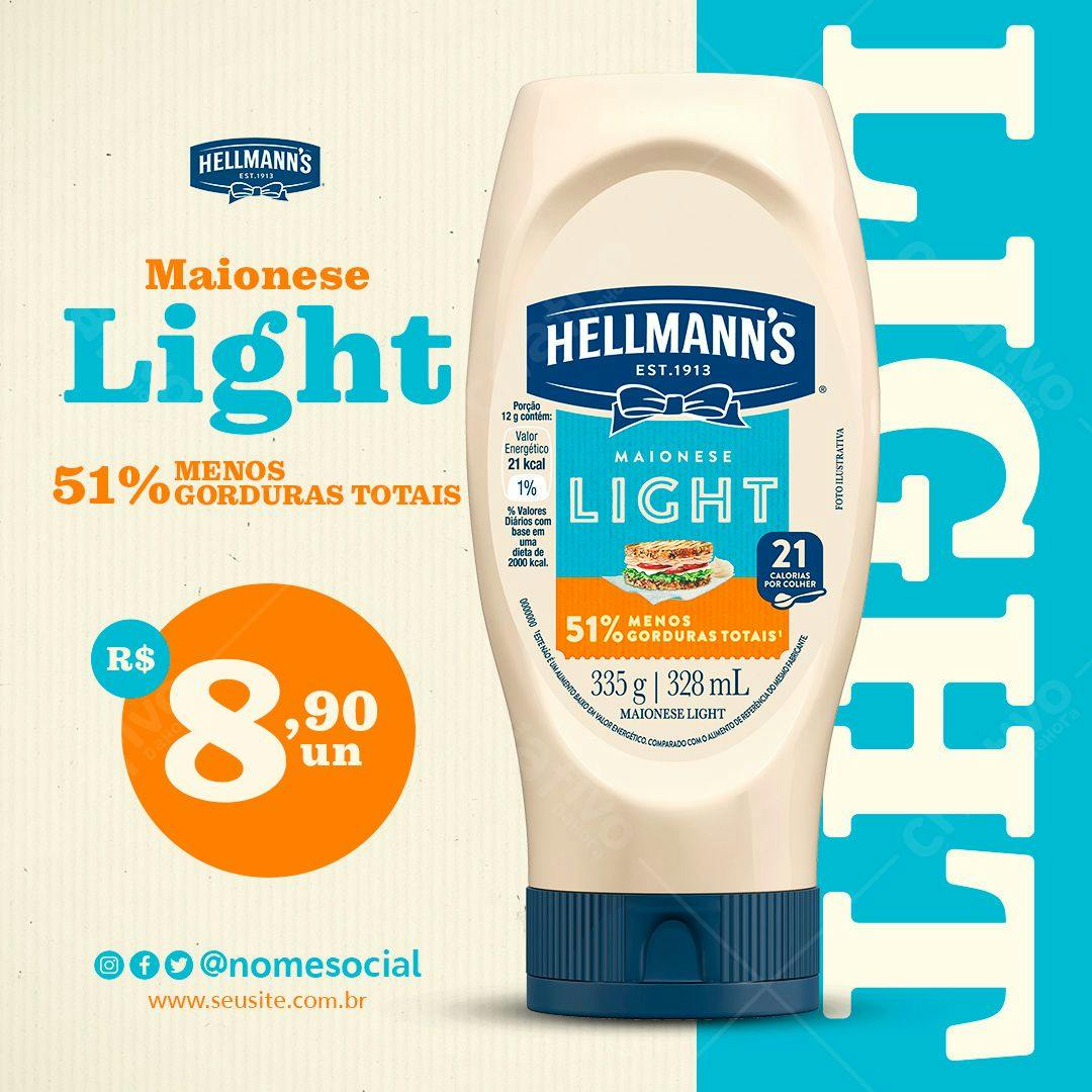 Banner para Anúncio de Maionese Light PSD Editável