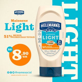 Maionese hellmann's light supermercado social media psd editável