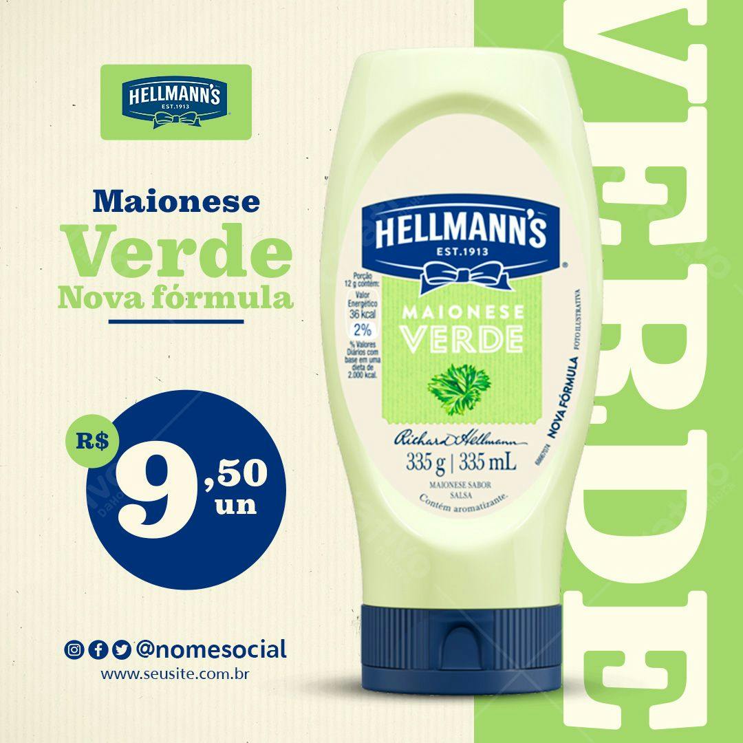 Mockup de Embalagem para Maionese Verde PSD Editável
