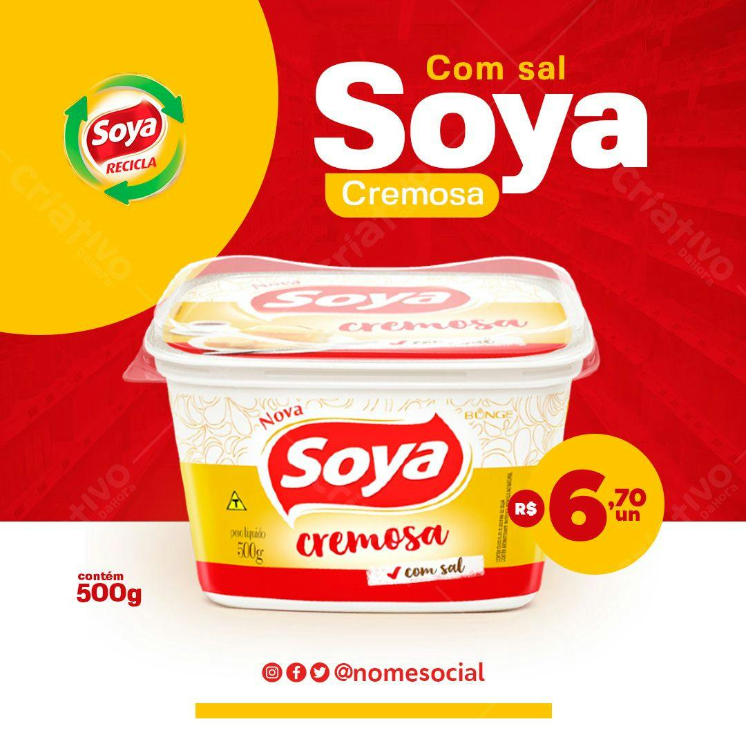 Banner Promocional Manteiga Soya Cremosa PSD Editável