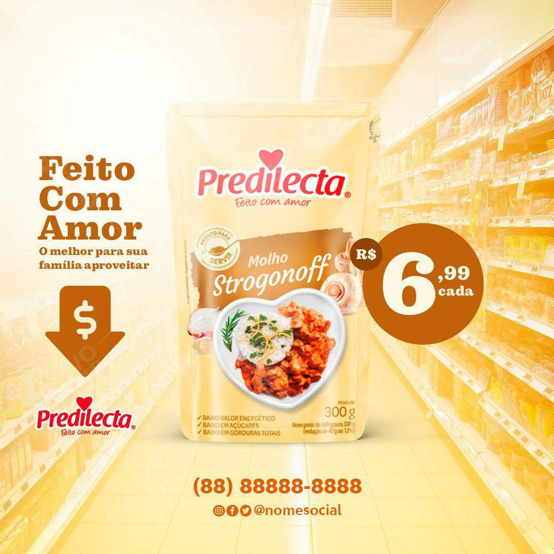 Embalagem de Molho Strogonoff PSD Editável