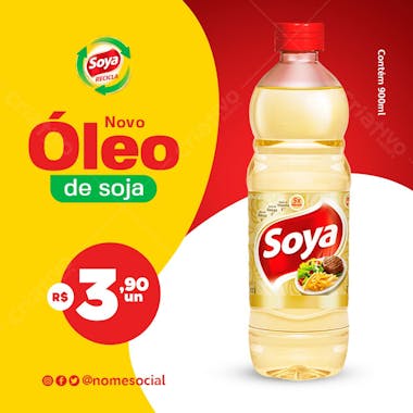 óleo de soja soya supermercado social media psd editável