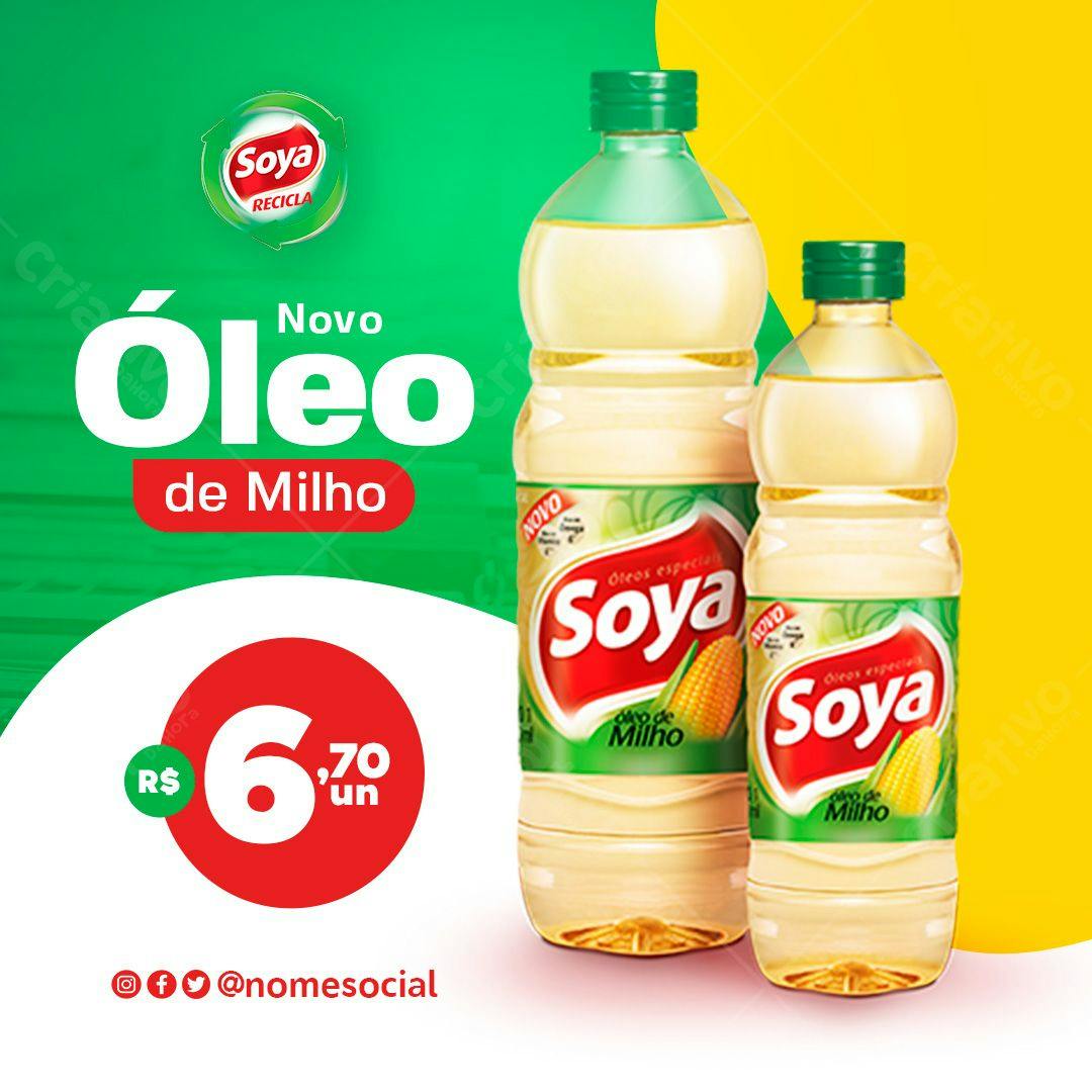 Modelo de Garrafa de Óleo de Milho PSD Editável