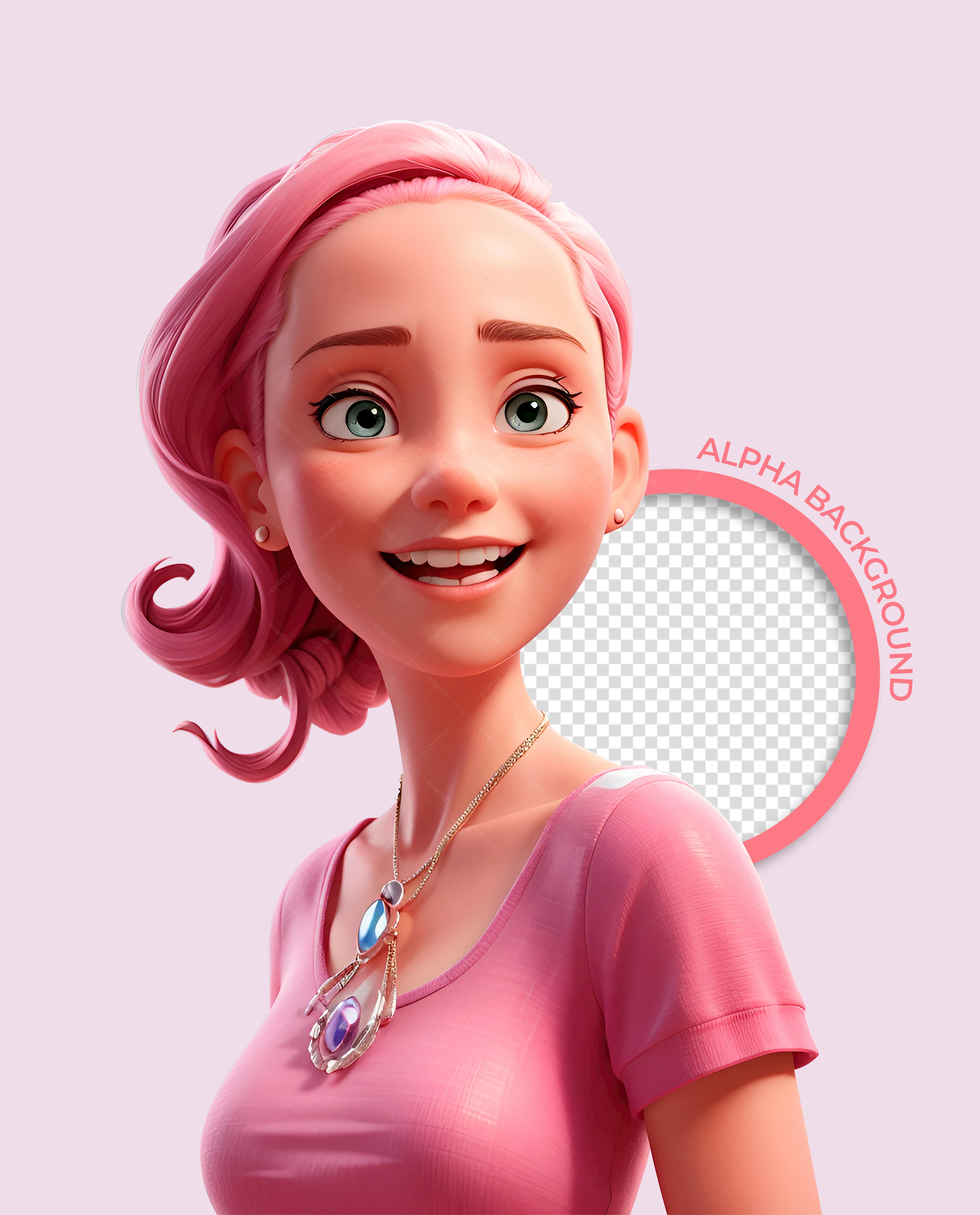 Modelo PSD para Redes Sociais com Mulher Rosa PSD Editável