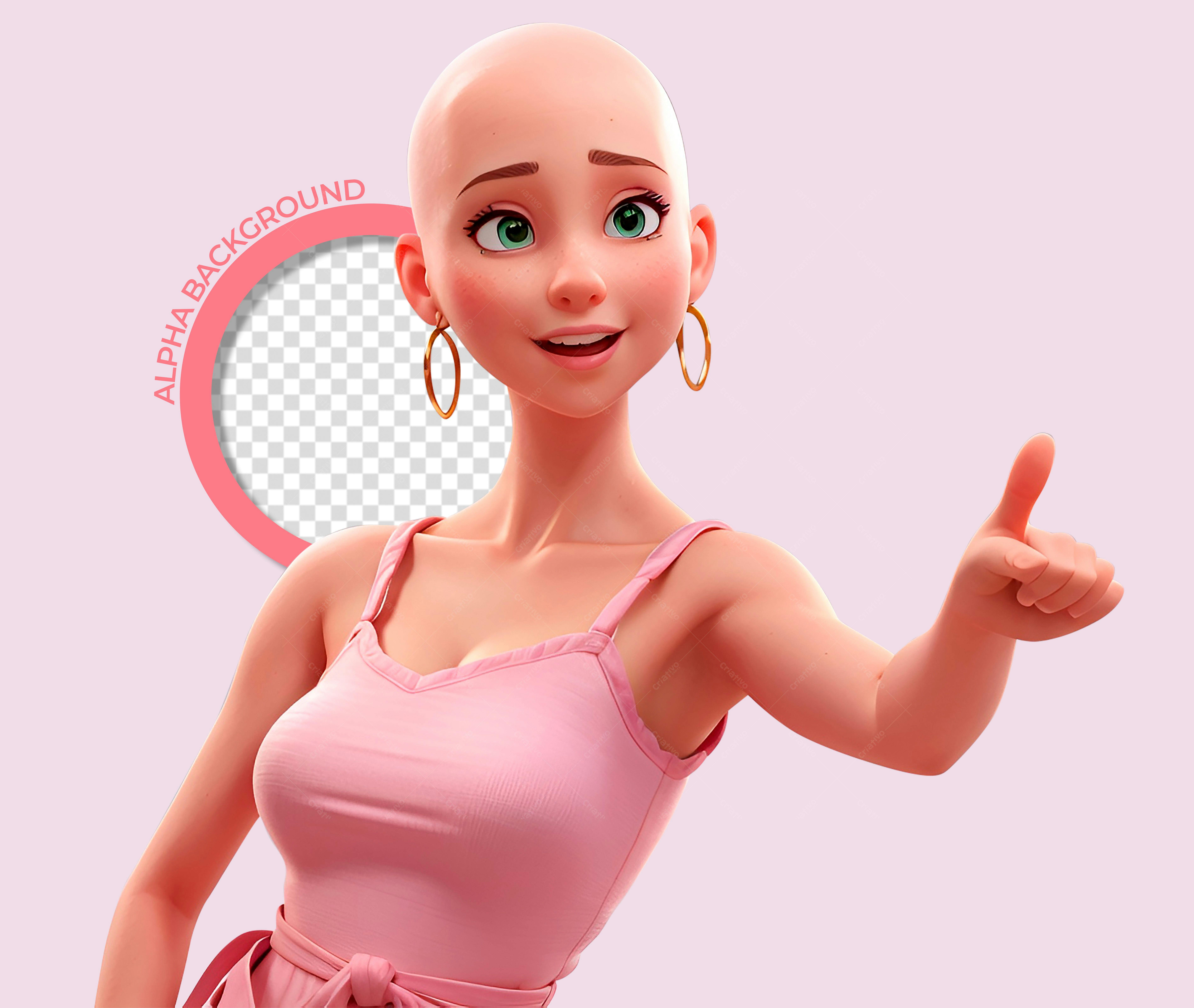 Modelo para Redes Sociais com Mulher Careca PSD Editável