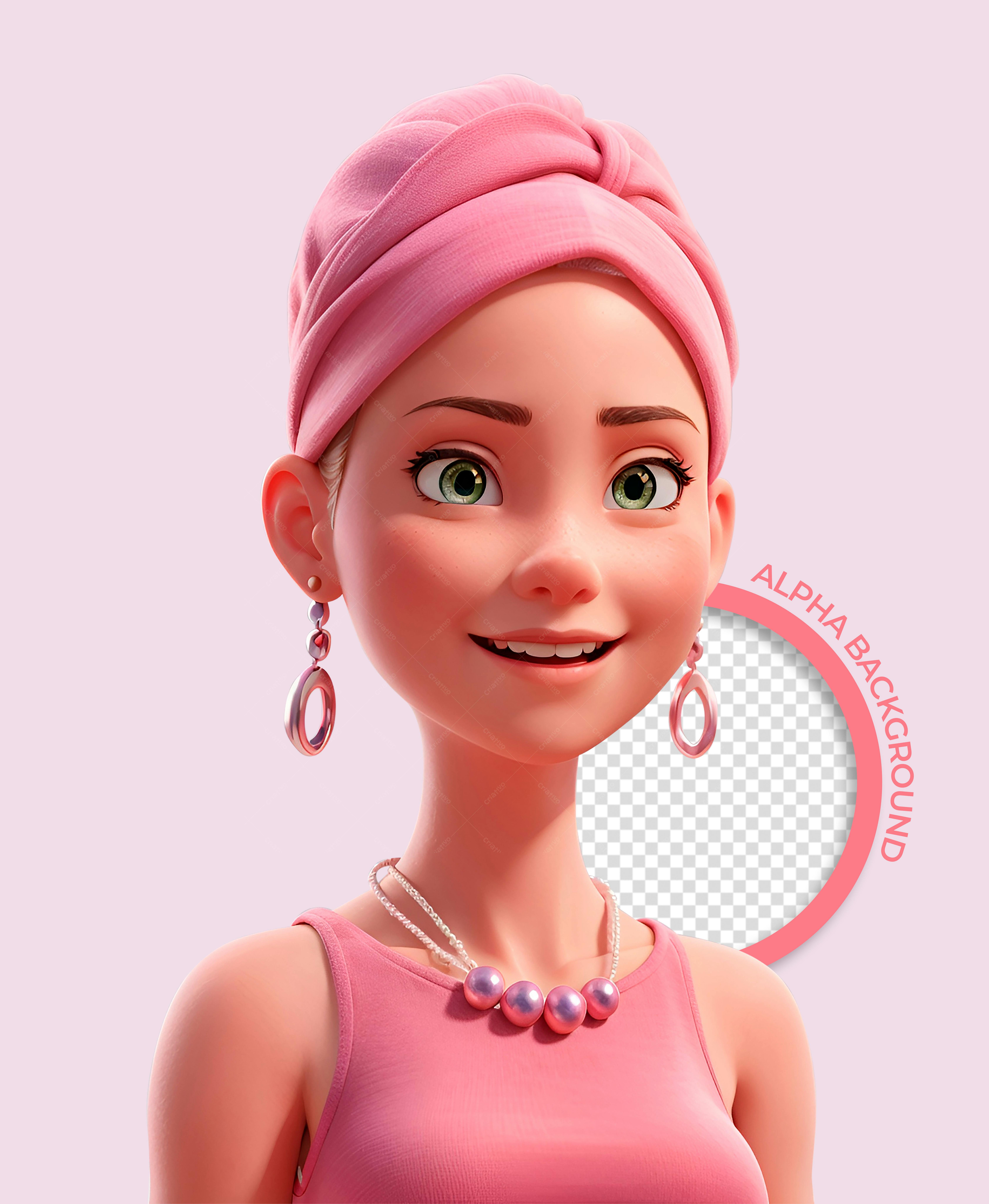 Avatar Feminino para Redes Sociais PSD Editável