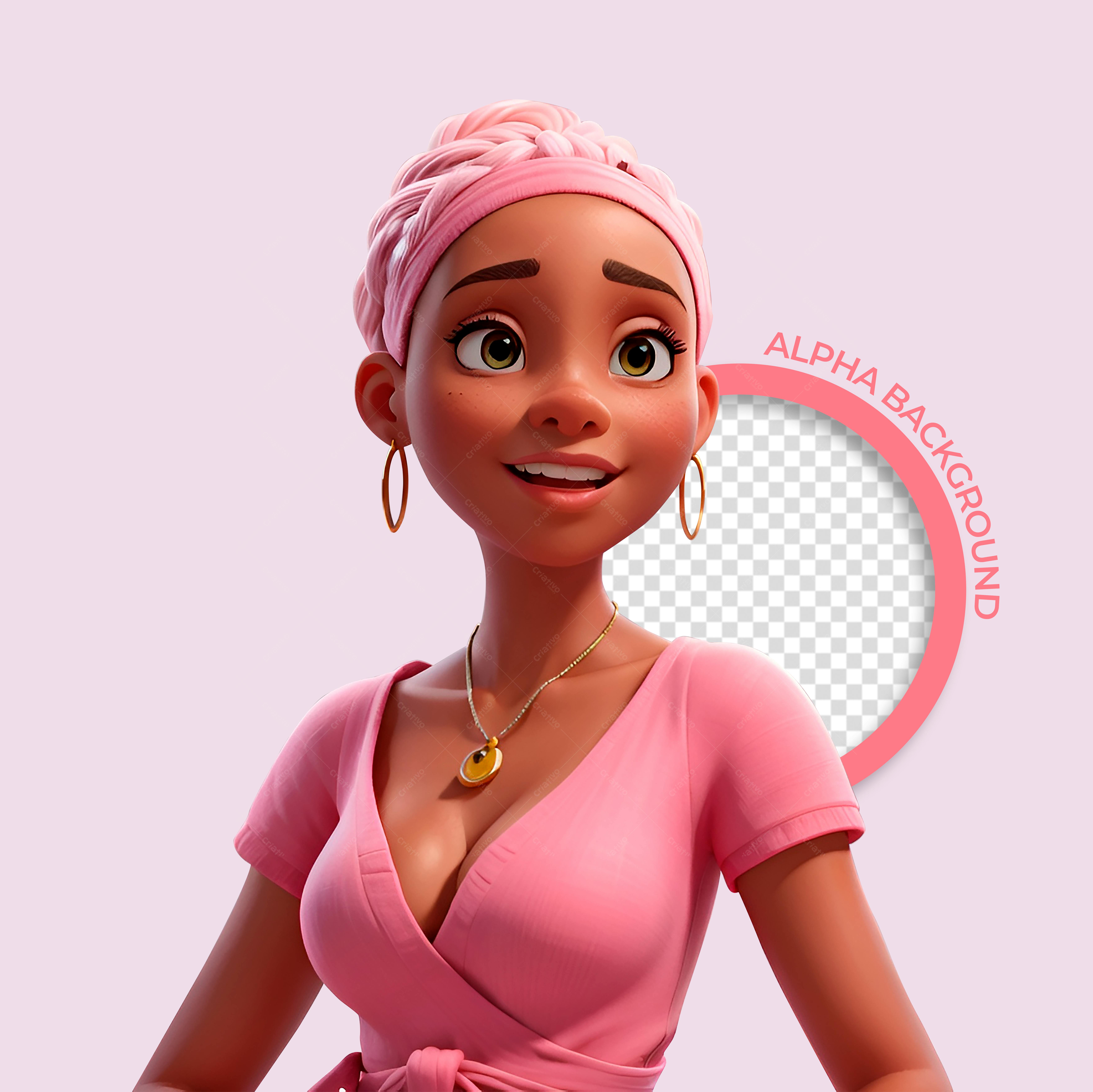 Avatar Feminino para Redes Sociais PSD Editável