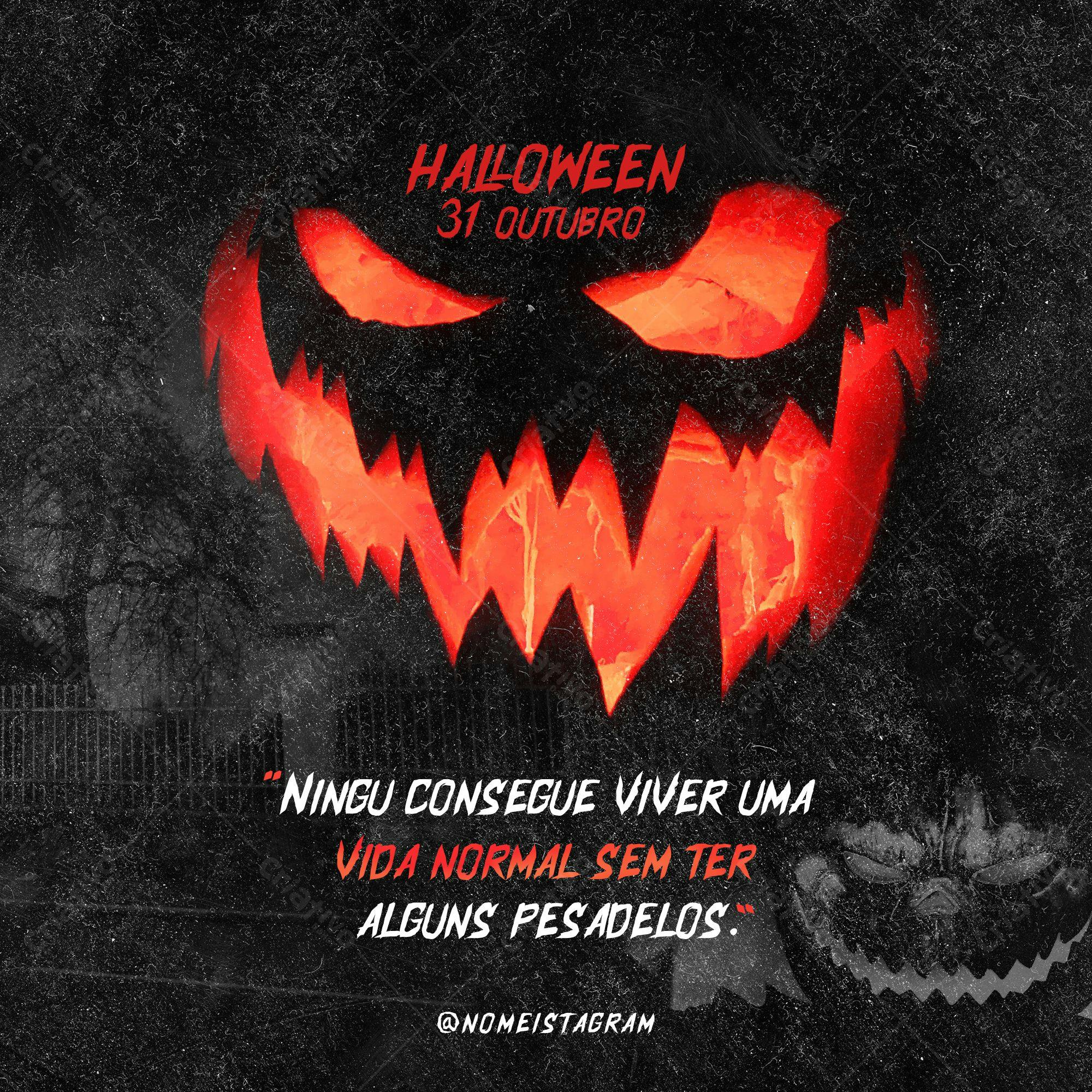 Post para Instagram Halloween PSD Editável