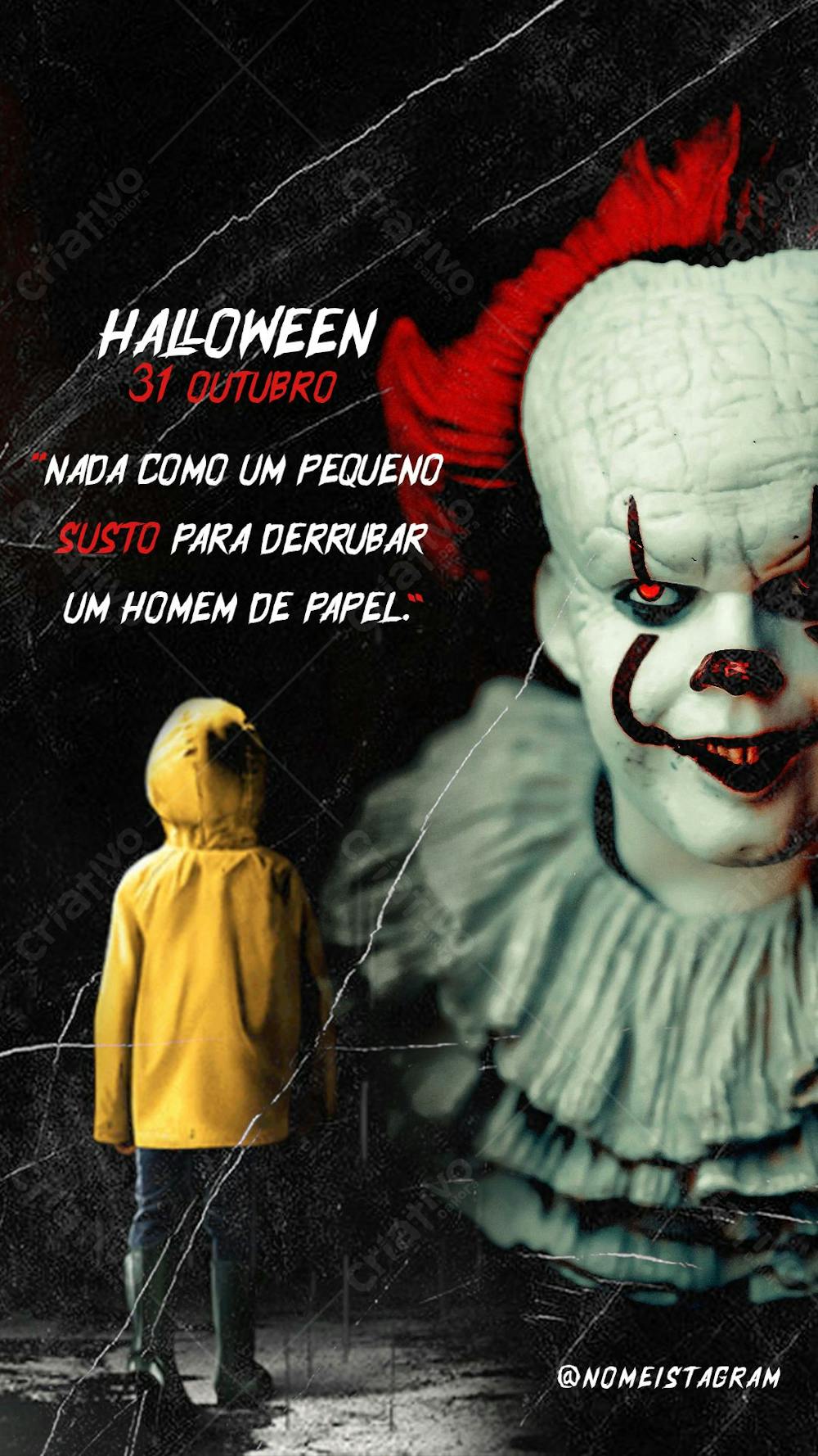 Story Nada Como Um Pequeno Susto Manipulação Halloween Social Media Psd Editável