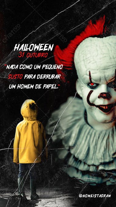 Story nada como um pequeno susto manipulação halloween social media psd editável