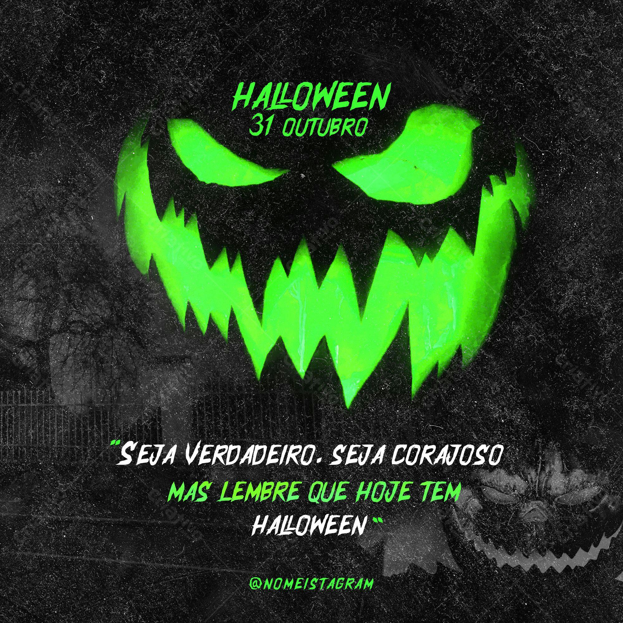 Post para Instagram Halloween PSD Editável