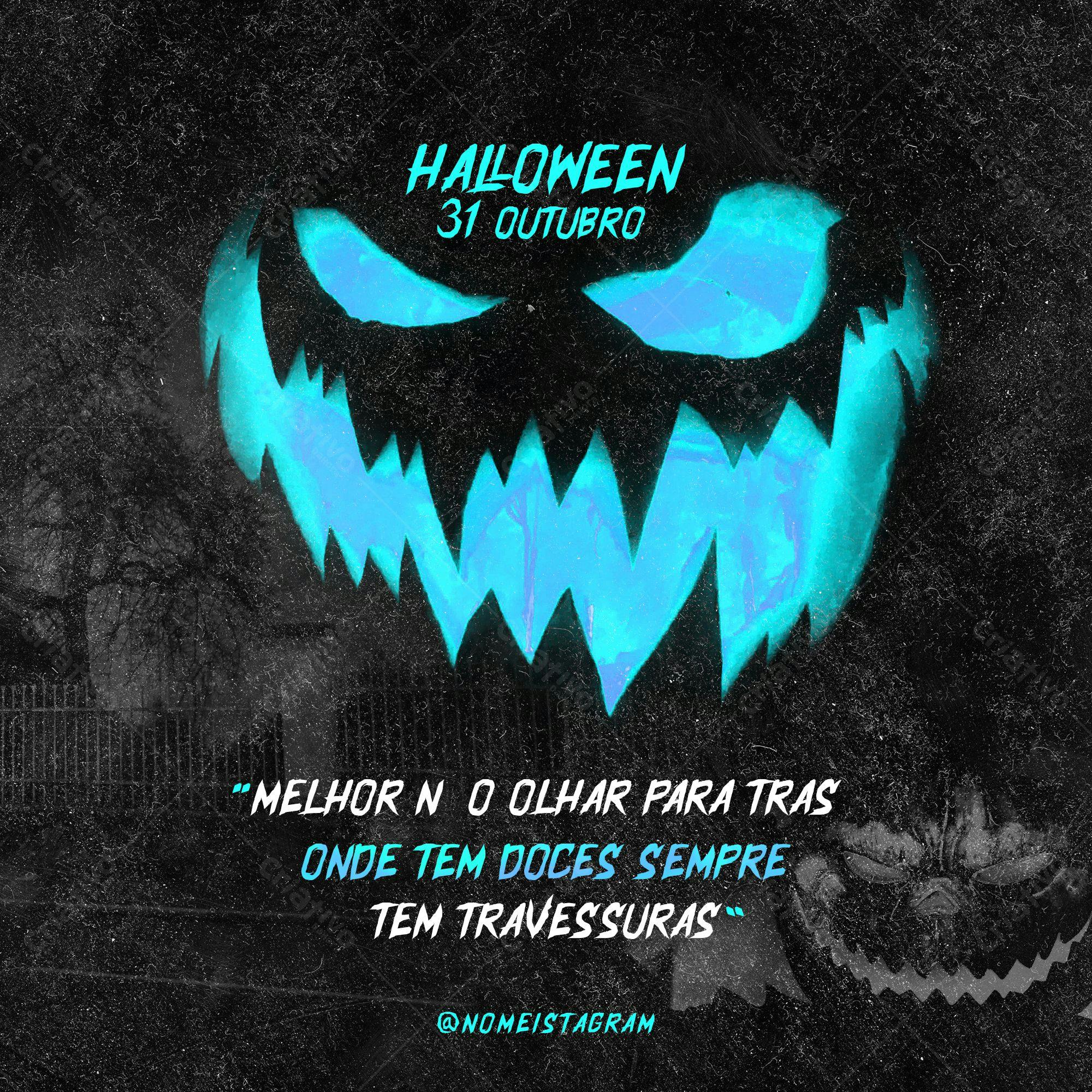 Post para Instagram Halloween PSD Editável