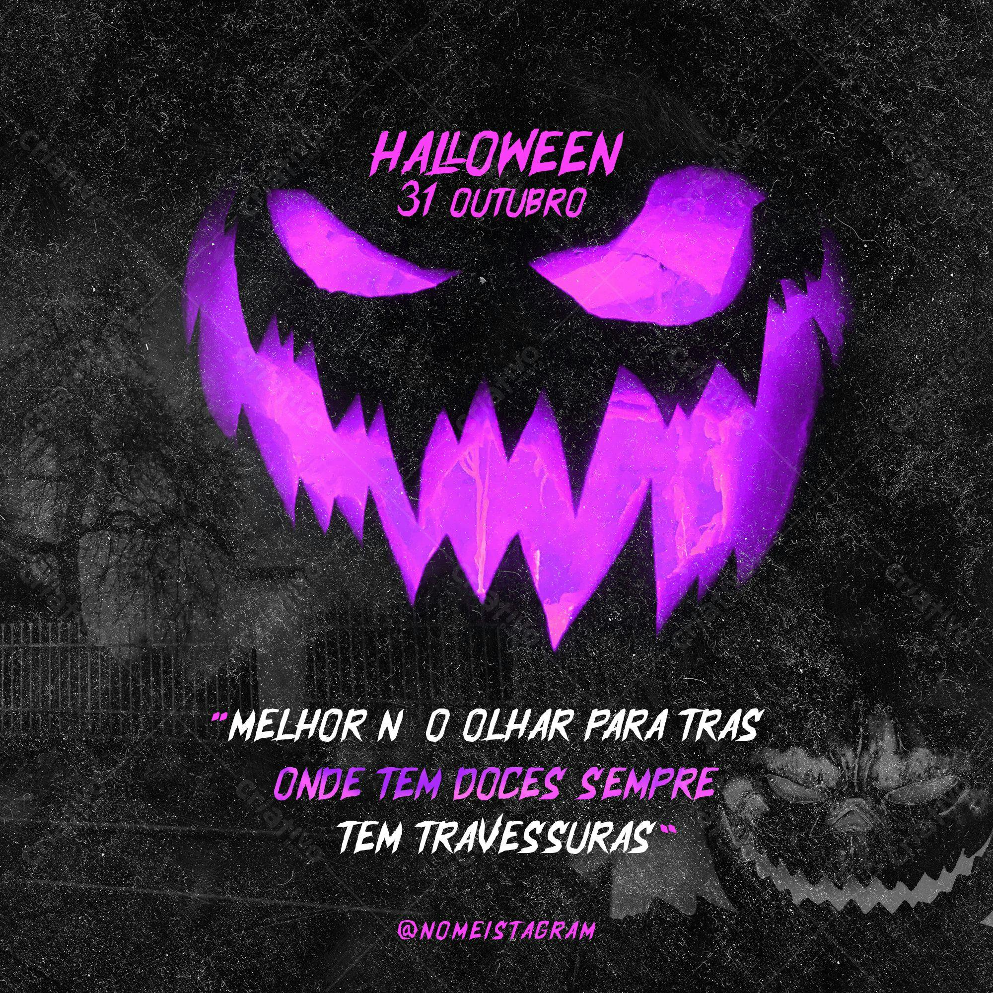 Post para o Halloween PSD Editável