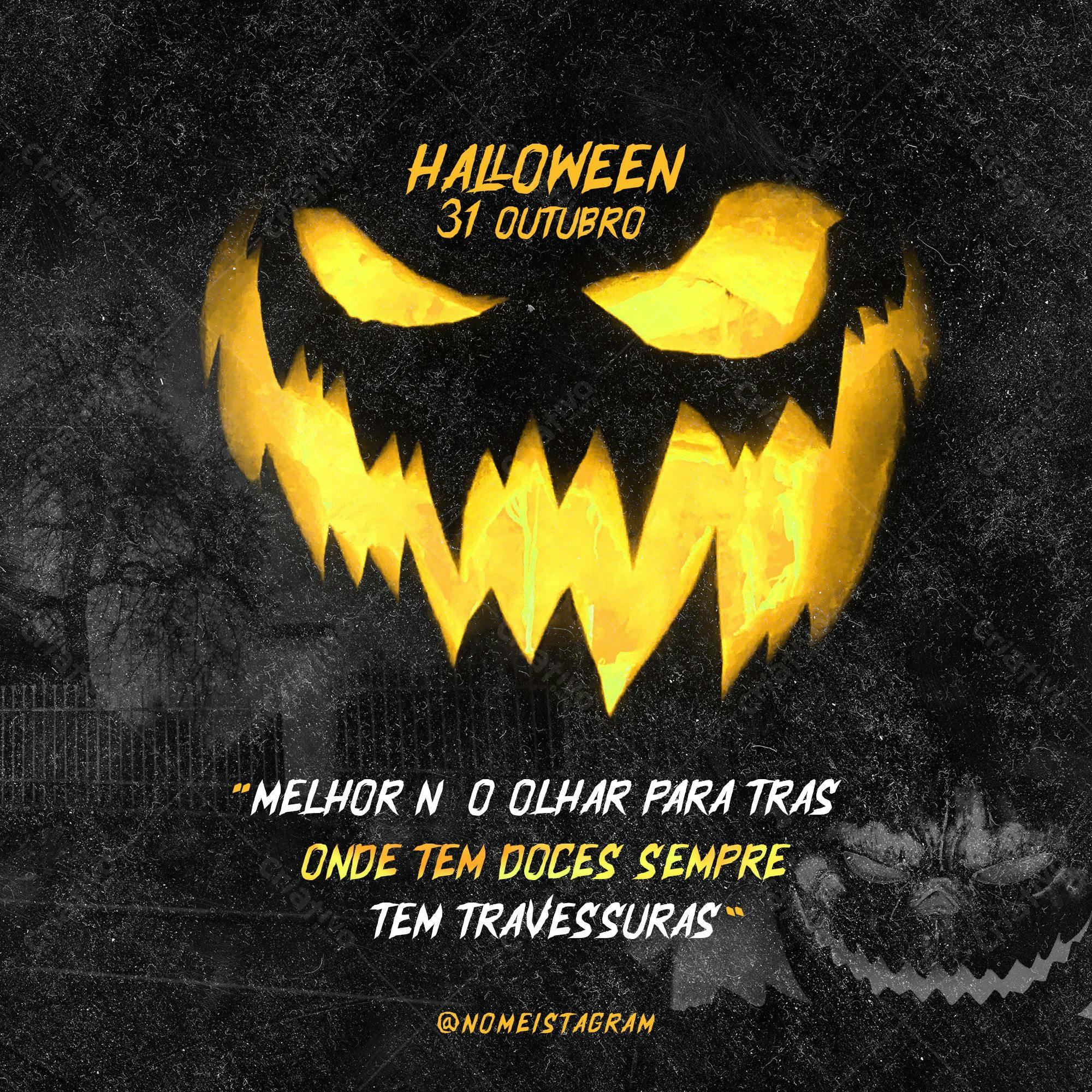 Arte para Festa de Halloween PSD Editável