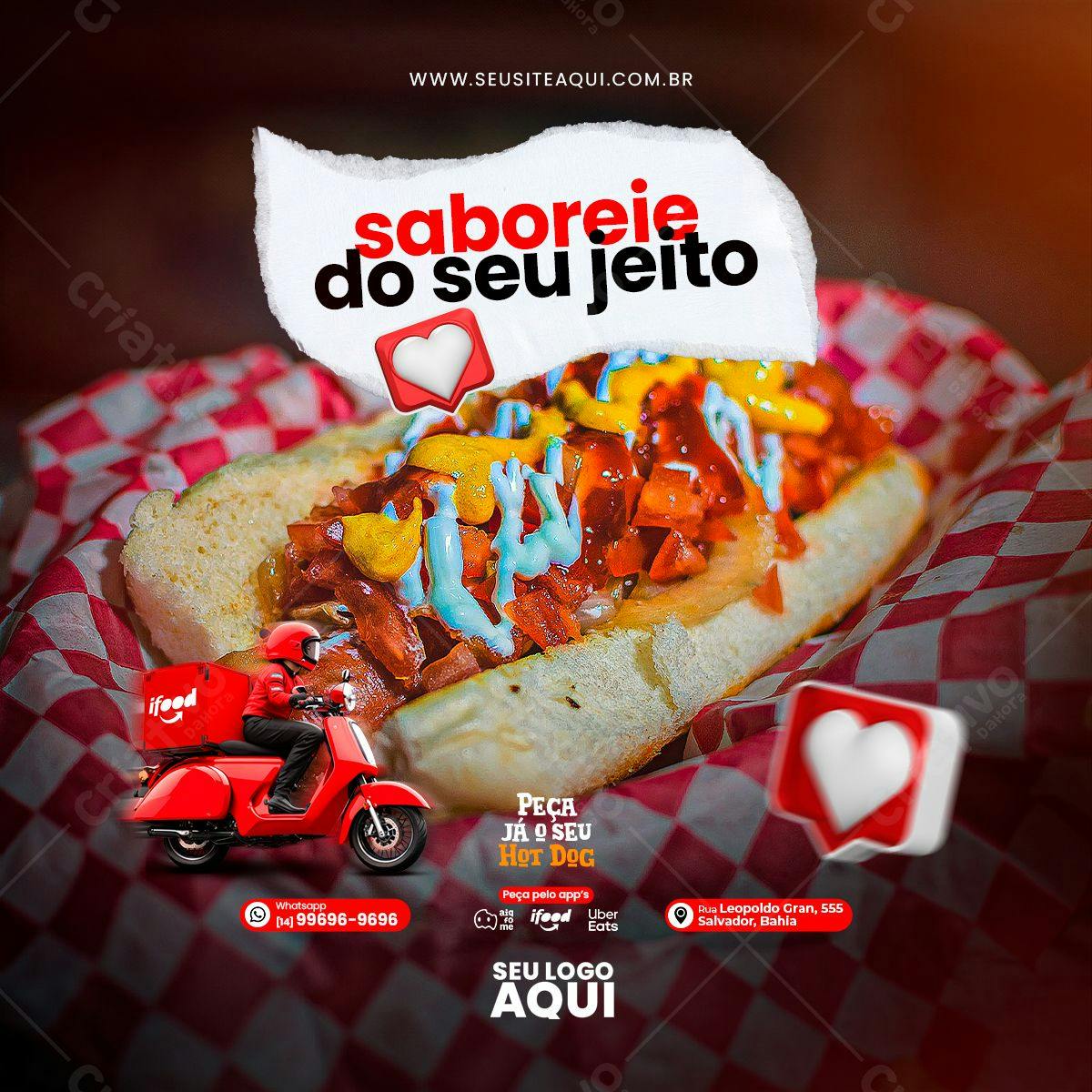 Banner para Delivery de Hot Dog PSD Editável