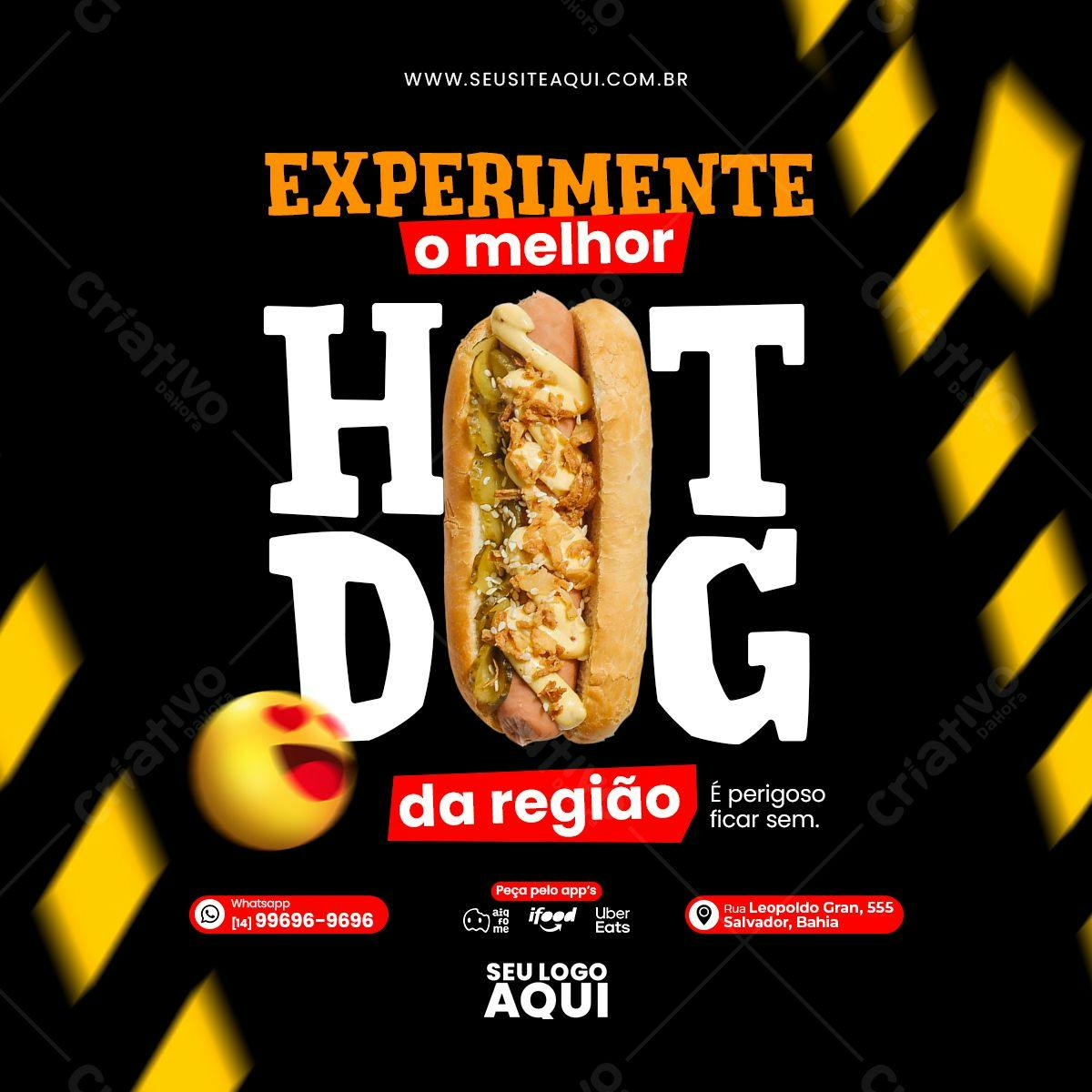 Postagem para Redes Sociais Hot Dog PSD Editável