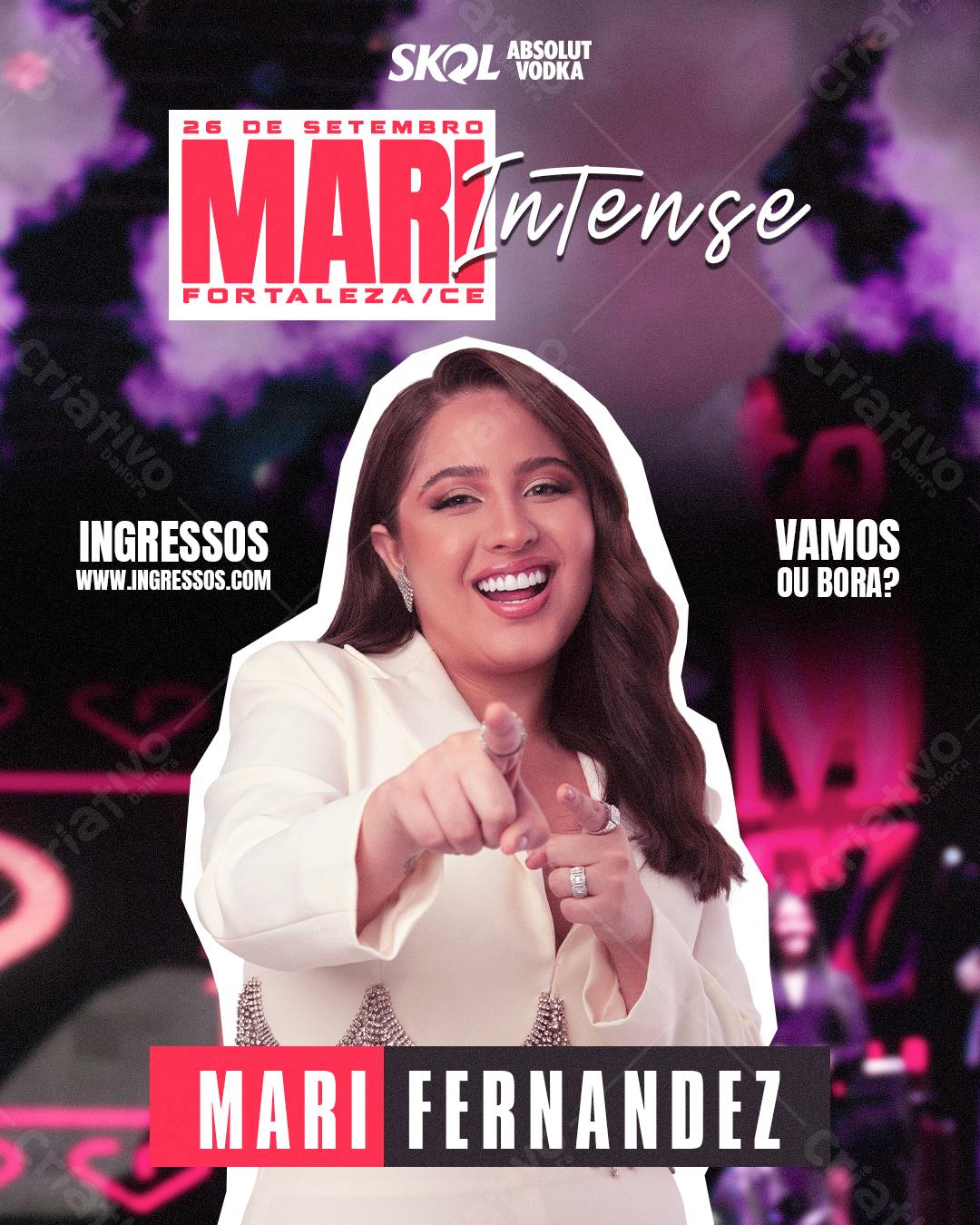 Flyer para Show Mari Fernandez PSD Editável