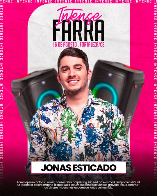 Flyer para Festa Intense Farra PSD Editável