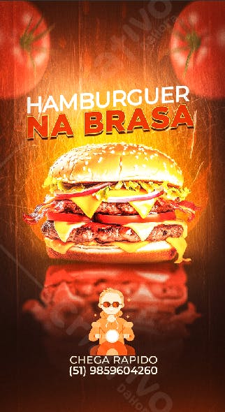 Banner para Delivery de Hambúrguer na Brasa PSD Editável