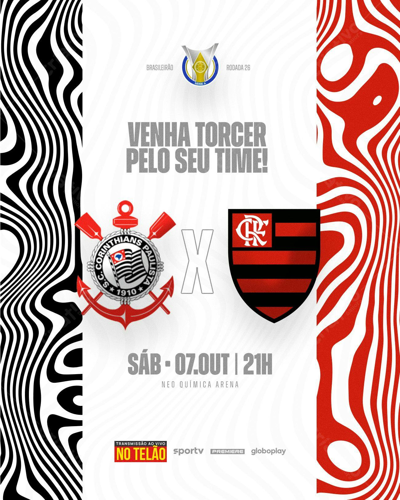 Poster Corinthians x Flamengo Jogo Brasileiro PSD Editável