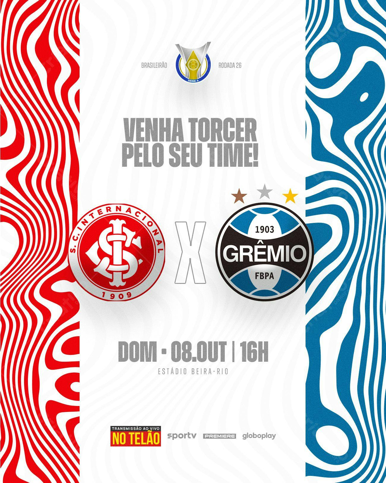 Flyer para Jogo Internacional x Grêmio PSD Editável