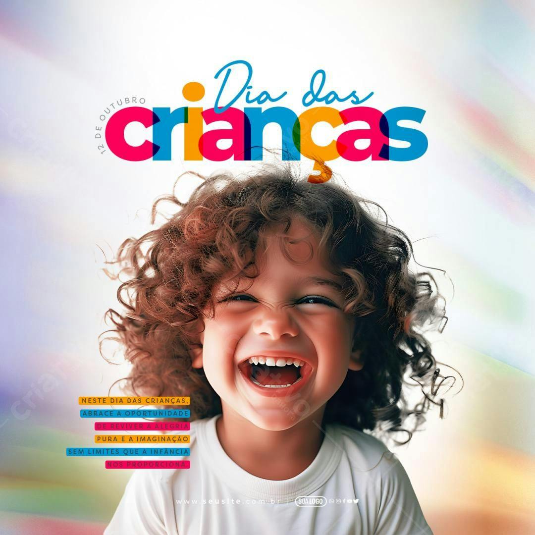 Poster para o Dia das Crianças PSD Editável
