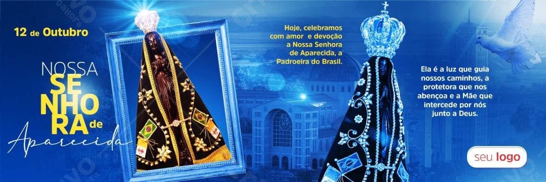 Banner para Dia de Nossa Senhora Aparecida PSD Editável