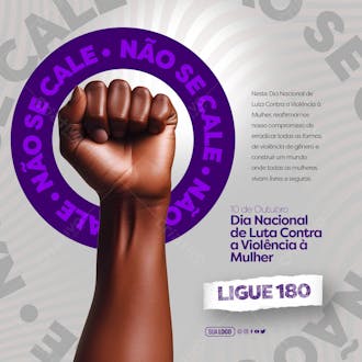 Post dia nacional de luta contra a violência à mulher mulher livres e seguras