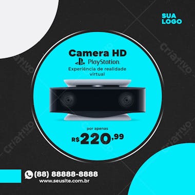 Camera hd para playstation informática psd editável