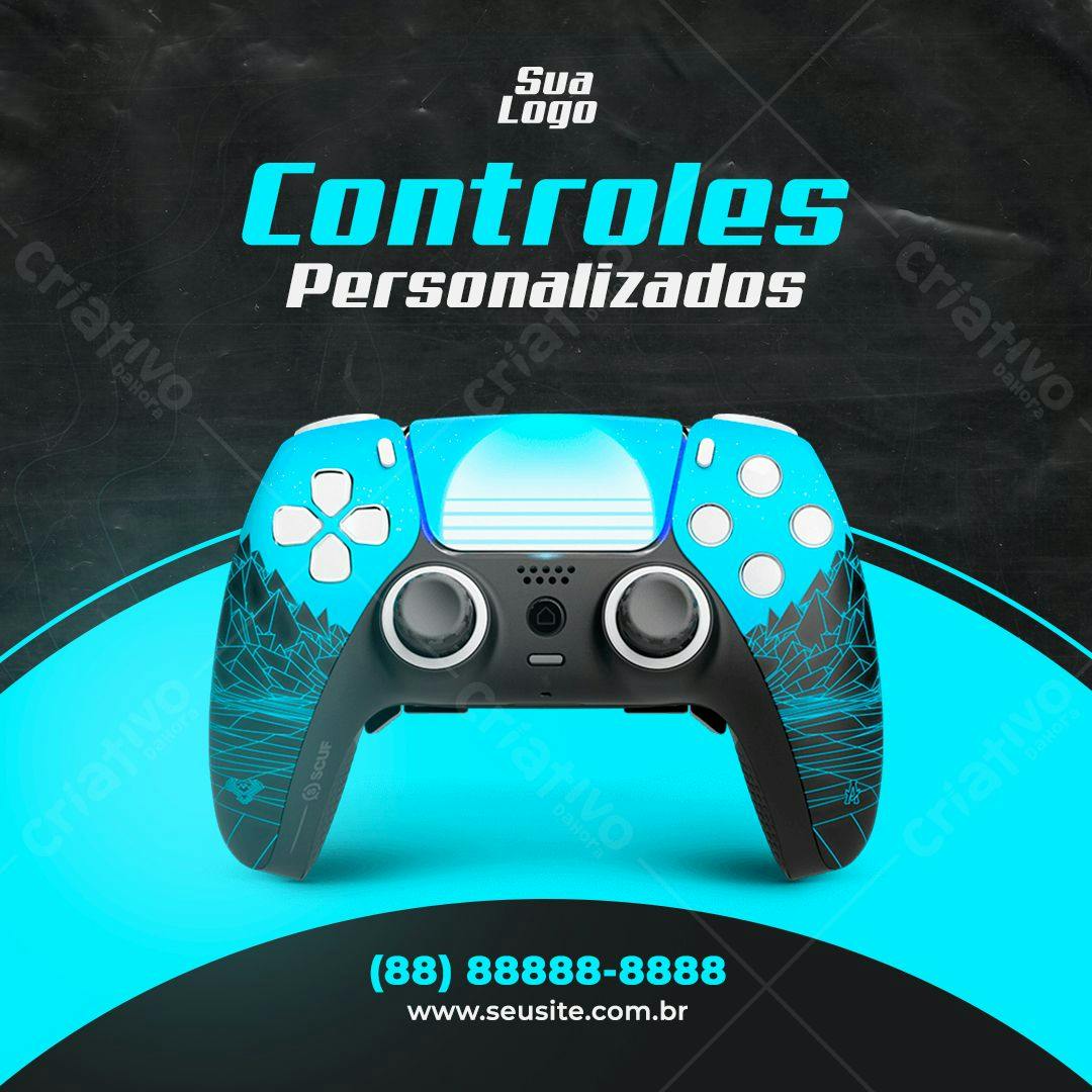 Template de Controle Personalizado para Gamers PSD Editável