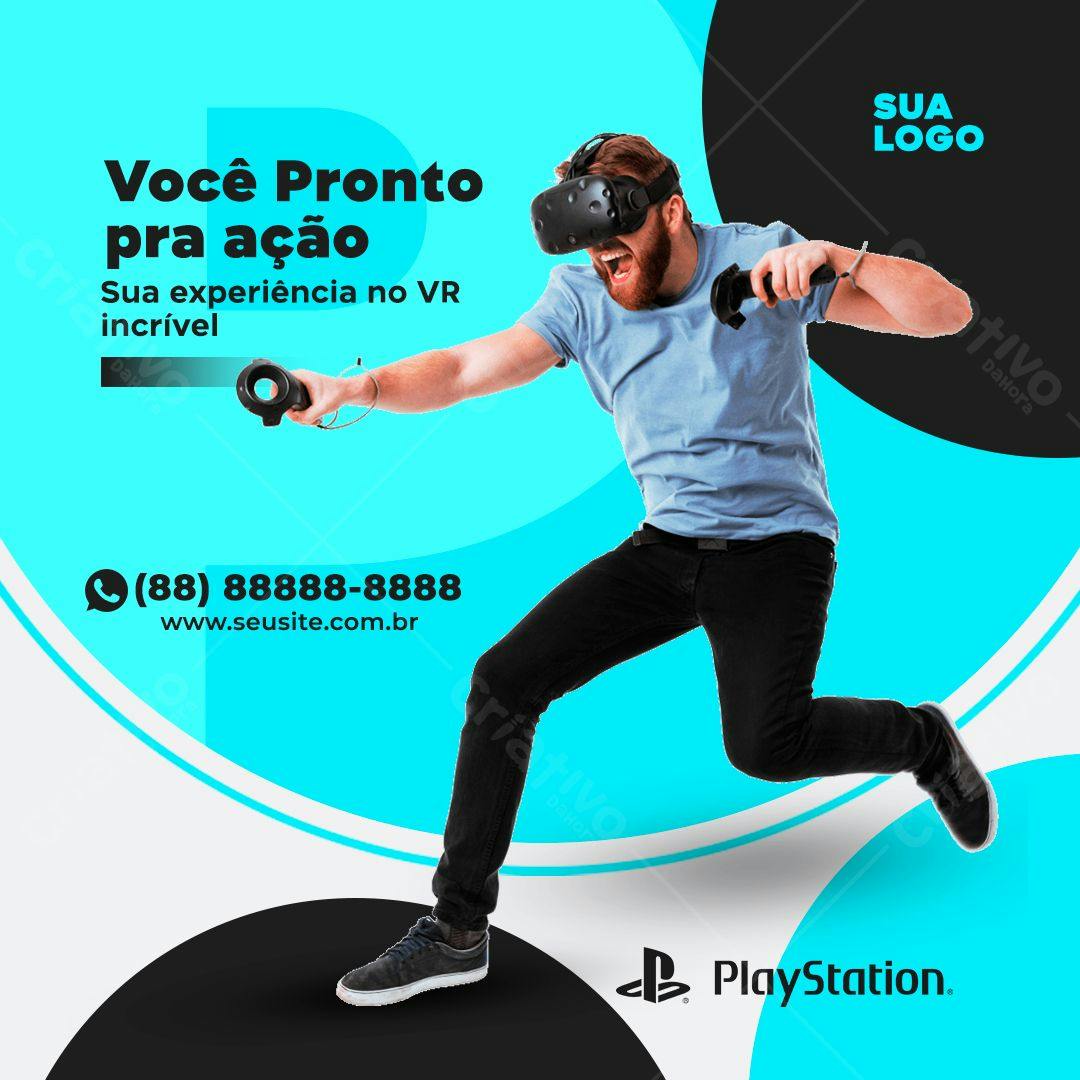 Banner para Redes Sociais Playstation VR PSD Editável
