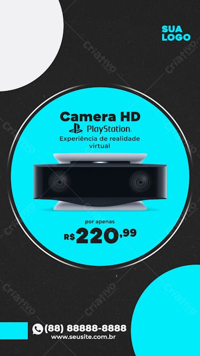 Stories Camera Hd Para Playstation Informática Psd Editável