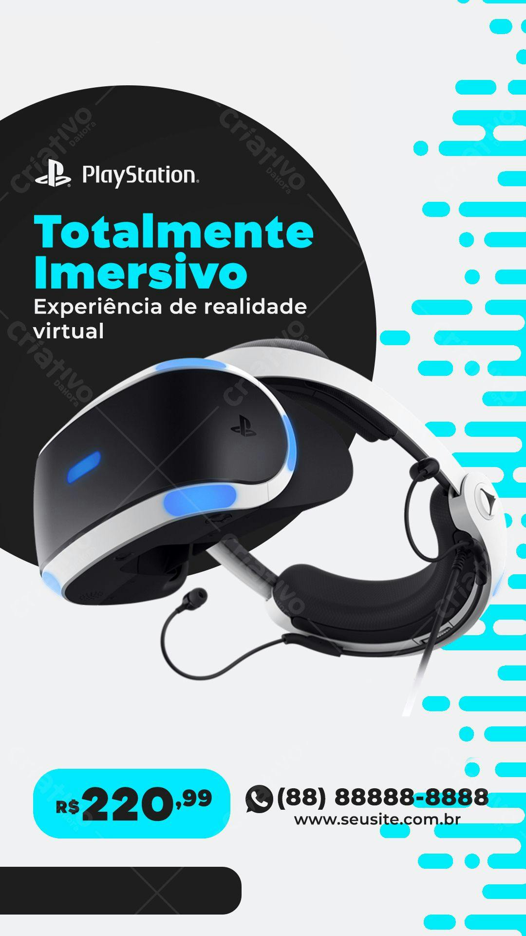Flyer para Lançamento de Headset VR PlayStation PSD Editável