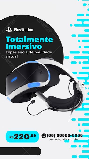 Stories experiência de realidade virtual informática psd editável