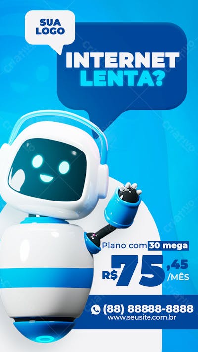 Stories Internet Lenta Provedor De Internet Social Media Psd Editável