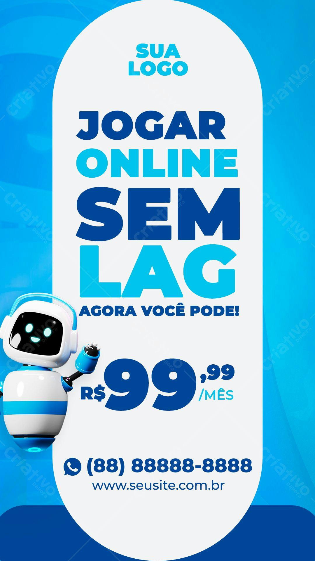 Flyer para Propaganda de Jogos Online Sem Lag PSD Editável