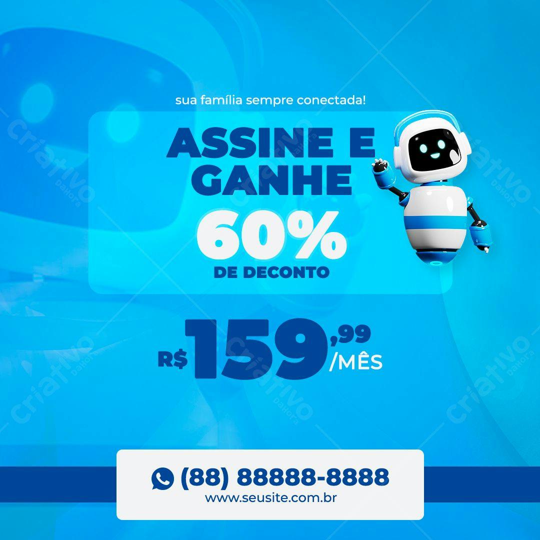 Post para Redes Sociais Promoção 60% Desconto PSD Editável