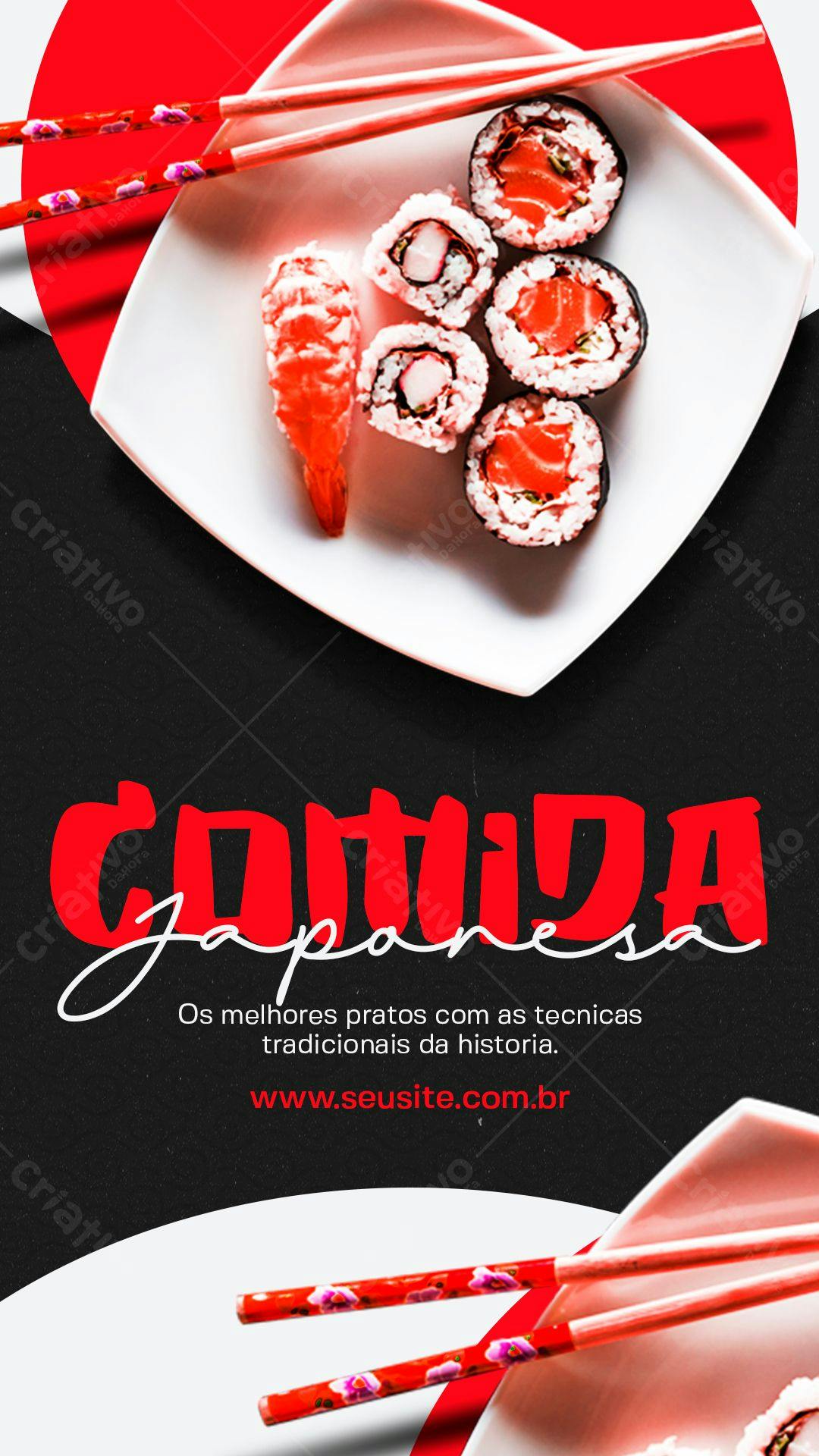 Template Instagram Cardápio Japonês PSD Editável