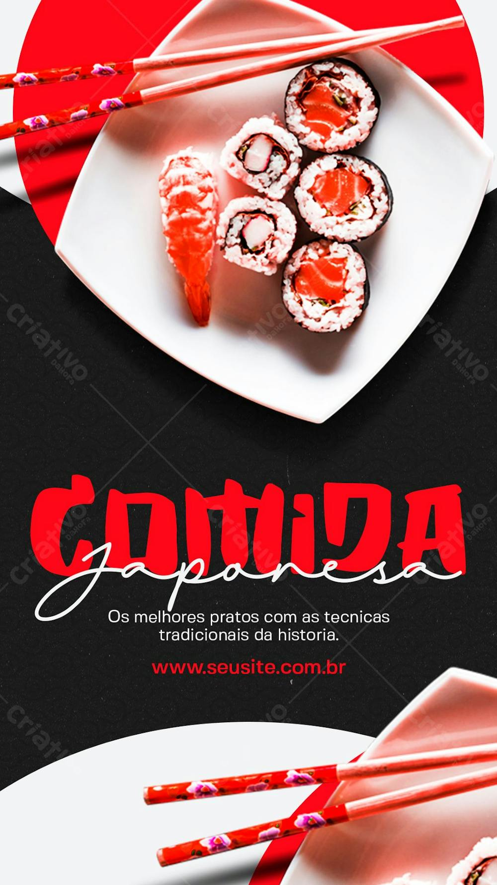 Story Post Comida Japonesa Social Media Psd Editável