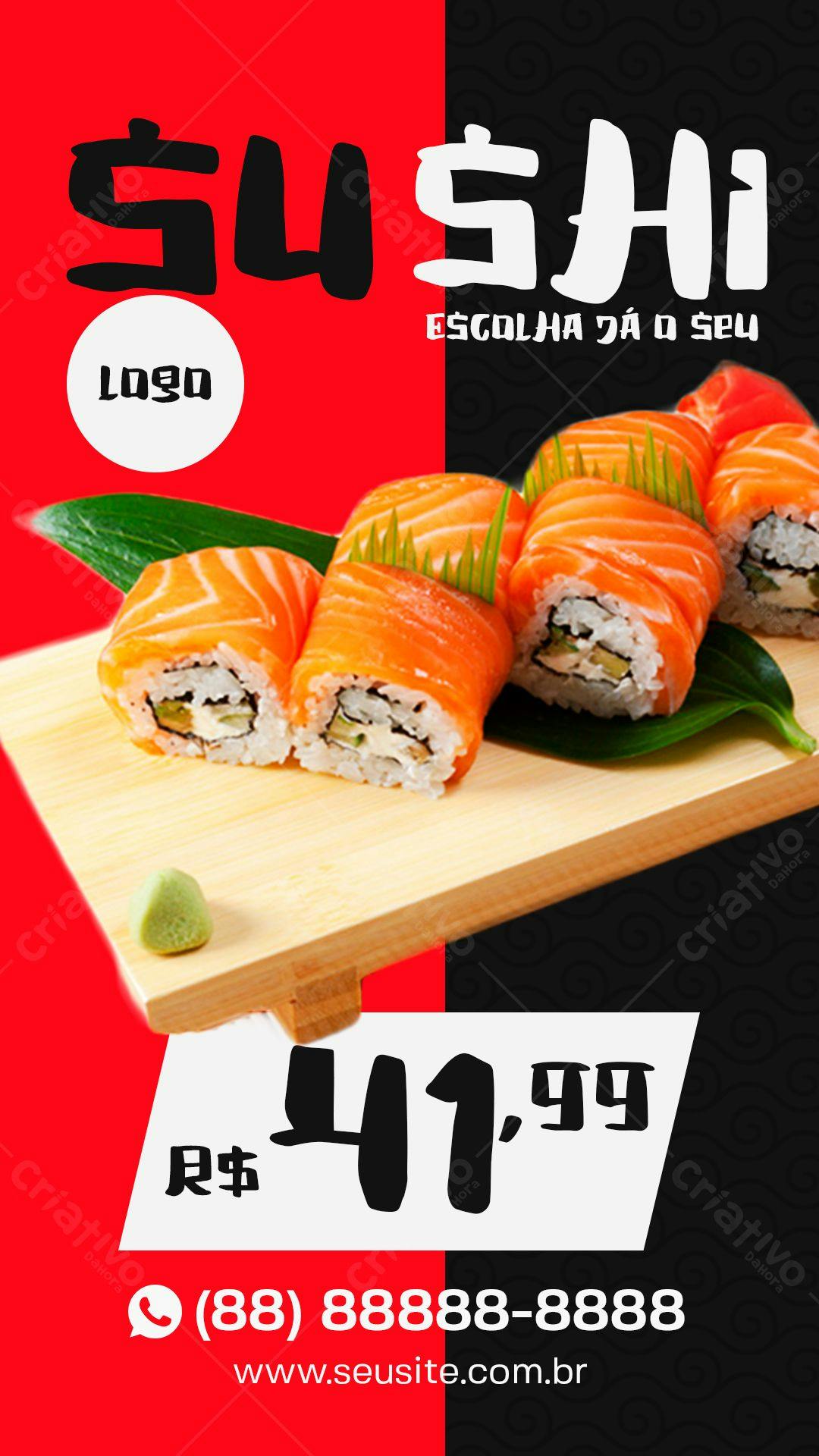 Cardápio de Sushi para Delivery PSD Editável