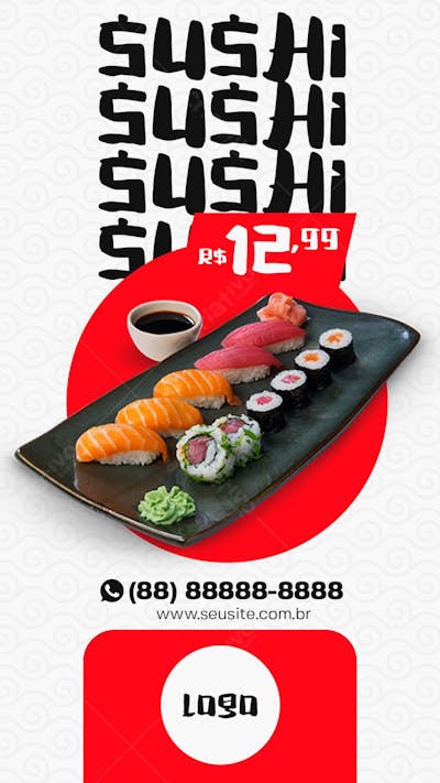 Story A Melhor Comida Japonesa Post Social Media Psd Editável