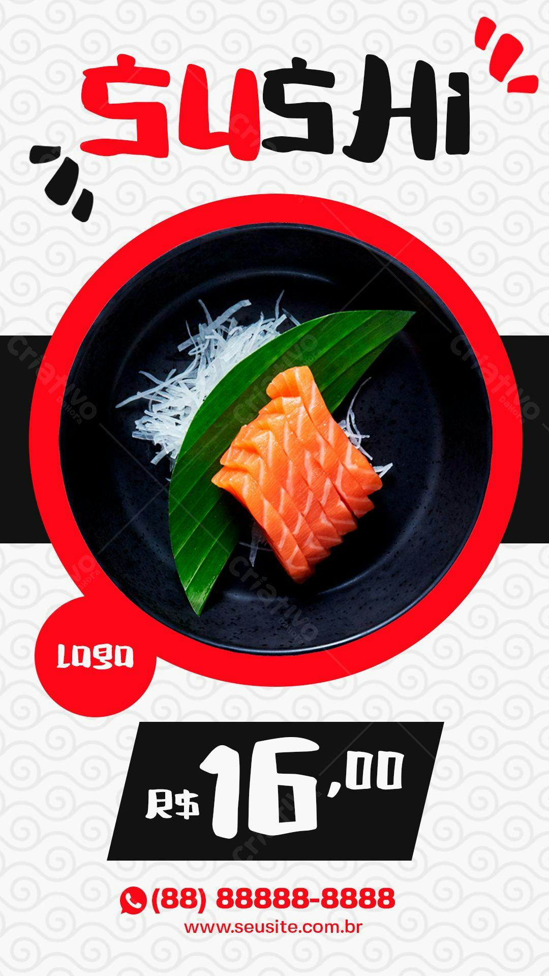 Cardápio de Sushi PSD Editável