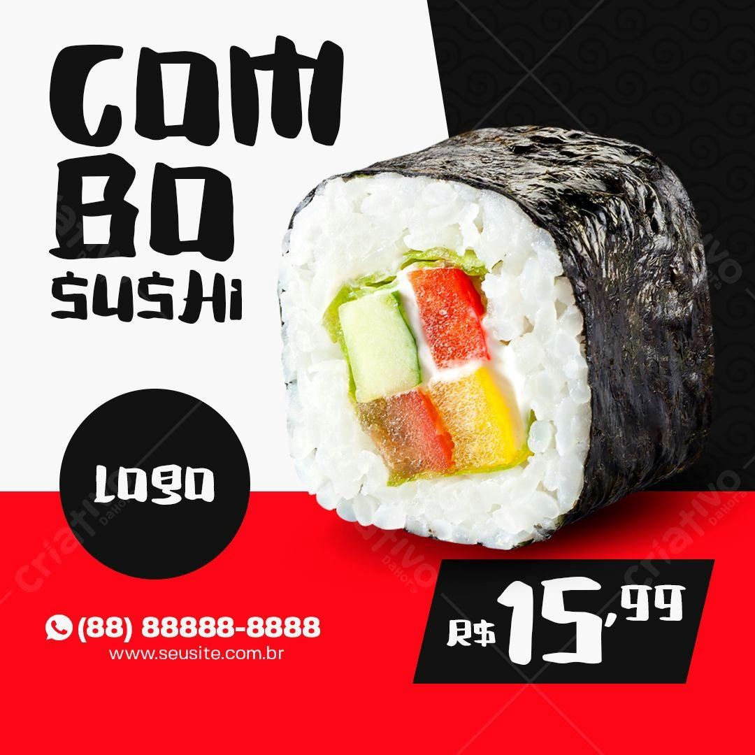 Template de Cardápio para Restaurante de Sushi PSD Editável