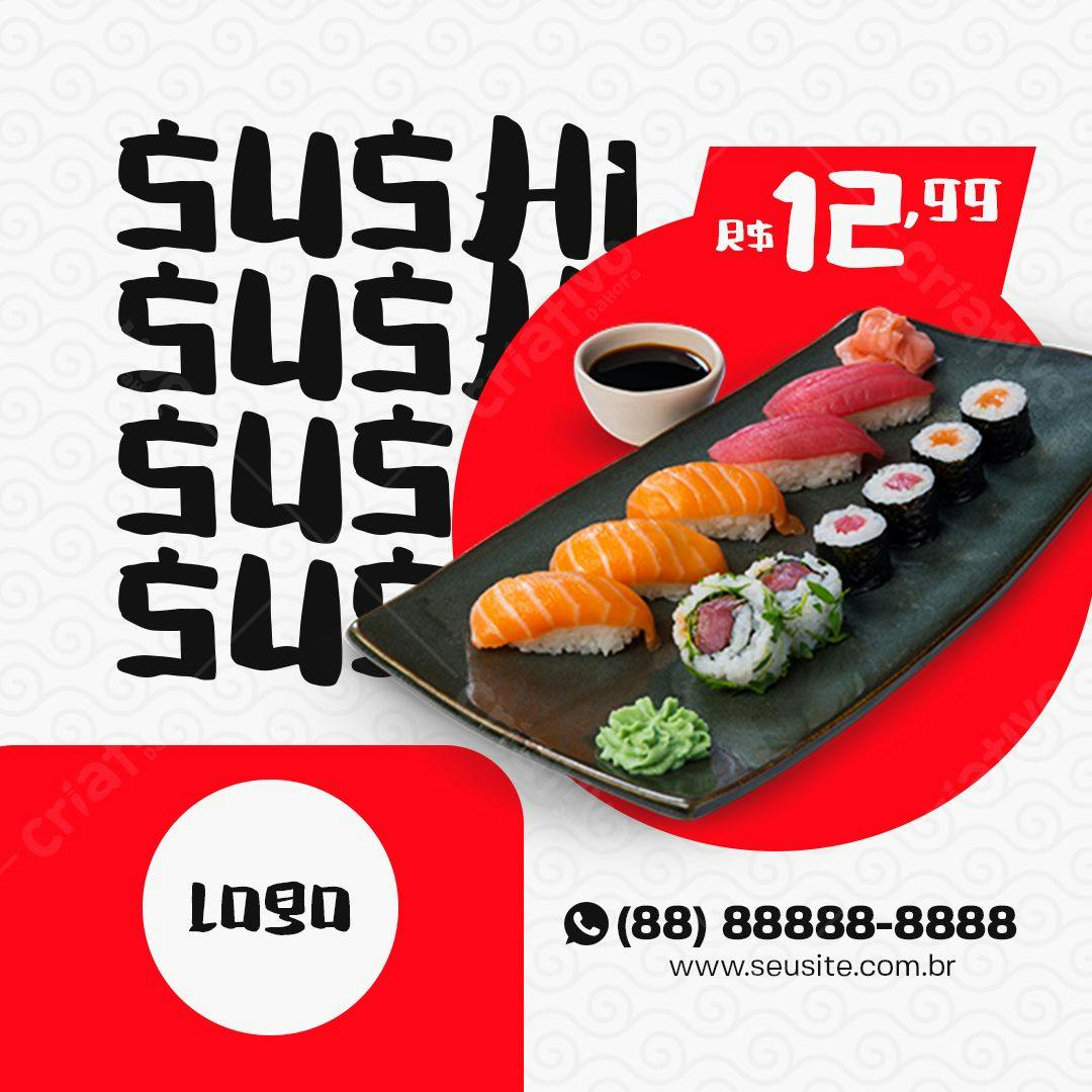 Cardápio de Sushi para Delivery PSD Editável