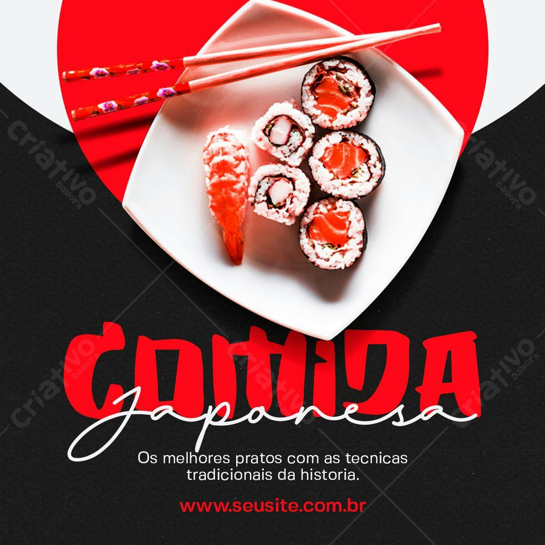 Template de Cardápio para Restaurante Japonês PSD Editável