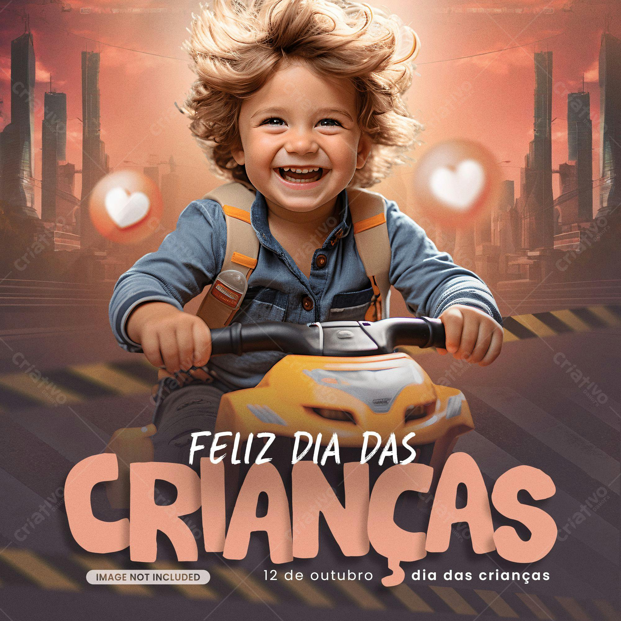 Flyer para o Dia das Crianças PSD Editável