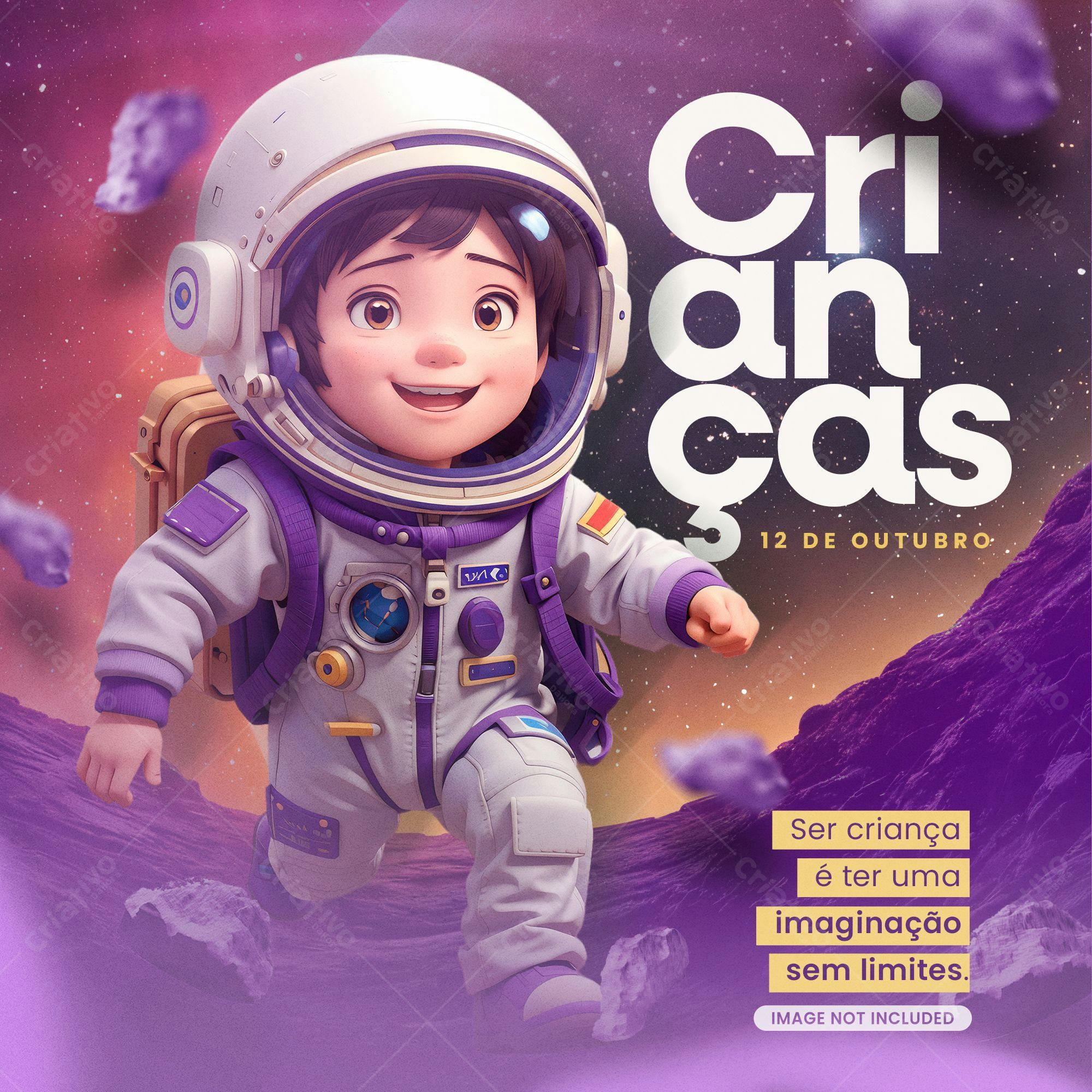 Arte para Dia das Crianças PSD Editável