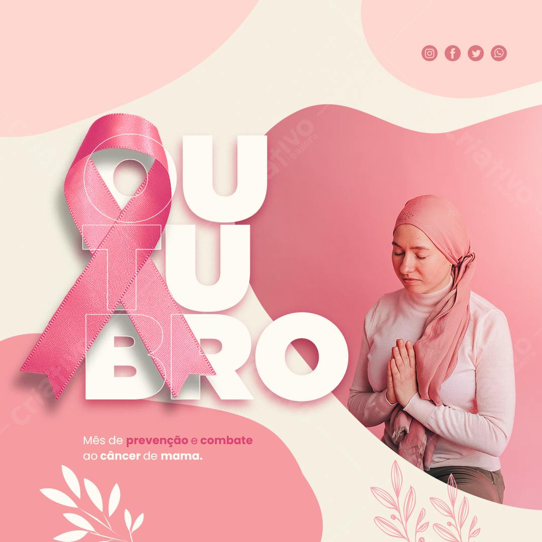 Post para Outubro Rosa PSD Editável
