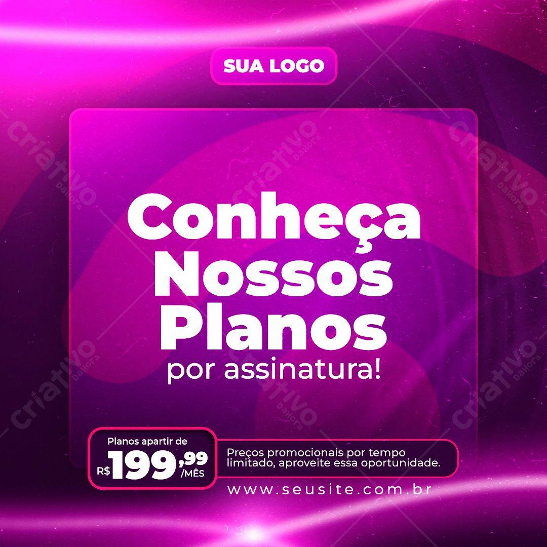 Post para Redes Sociais Anúncio de Planos PSD Editável