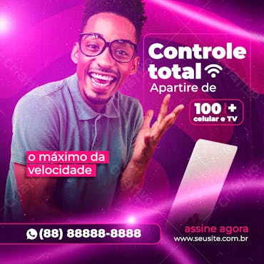 Controle Total E O Máximo De Velocidade Provedor De Internet Social Media Psd Editável